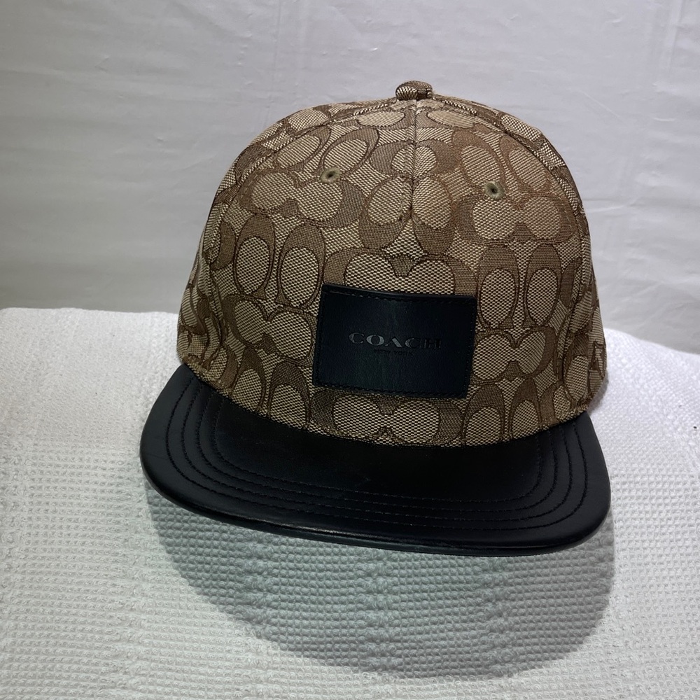 Coach Tan and Black Patterned Cap - Picture 1 of 6